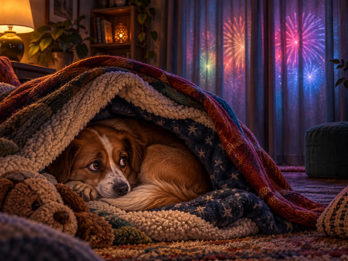 Fireworks and Thunderstorms: Helping a Frightened Pet